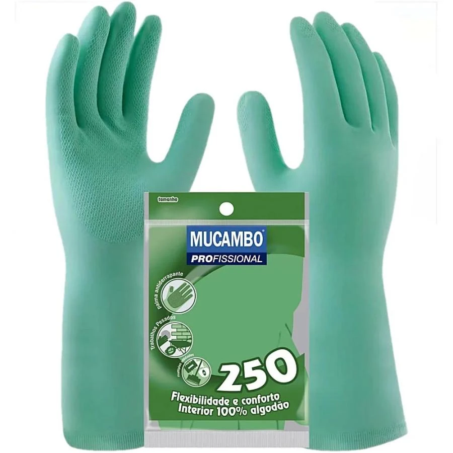 Luva Látex Verde Forrada - Mucambo